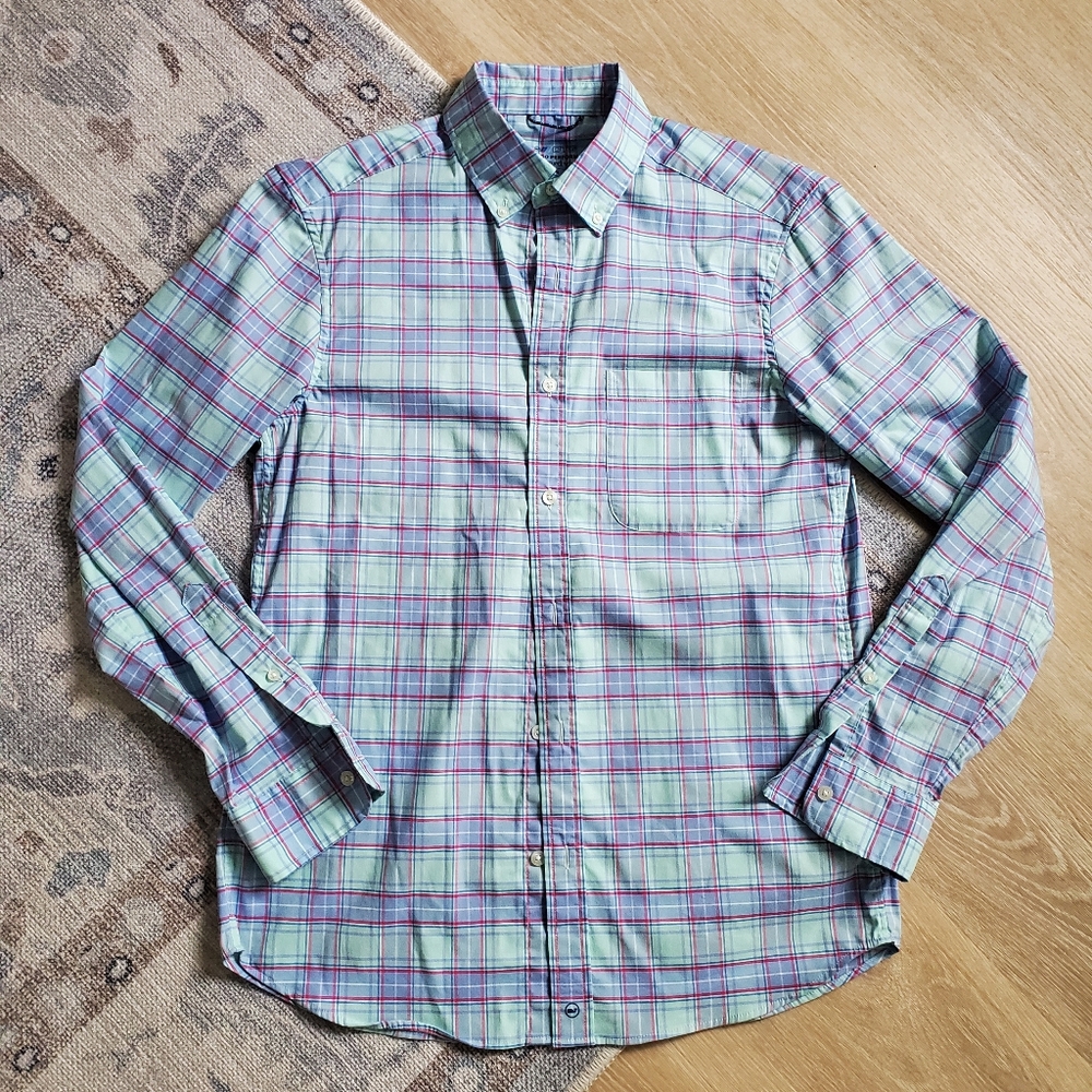 Vineyard Vines On The Go Performance  Plaid Button Down Shirt SzS